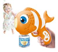 Kids Bubble Machine, Fun Fish Bubble Machine with Lights and sound, Portable Smooth Soap Dispenser Blowing Toy for Boys Girls Birthday New Year Easter Backyard Bath