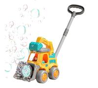 Kids Bubble Machine - Handle Push Height Design, ABS Material Construction, Automatic Construction Vehicle Bubble Maker with Easy Press | Learning Play Walker for Boys Girls Yard Use