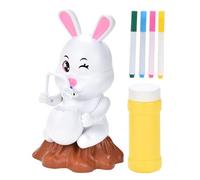 Kids Bubble Machines | Rabbit with Egg Design Bubble Blower - DIY Paintable Area Design Bubble Machine for Parties - For Kids, Outdoor, Birthday, Party , Easter Basket Fillers