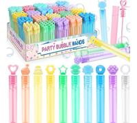 Kids Bubble Party Favors, 300 Pack Mini Bubbles Bulk with Gift Box, Pastel Bubble Wand Sticks for Party Toys, Birthday Supplies, Wedding Decorations, Carnival Prizes, Goody Bag Fillers Stuffers