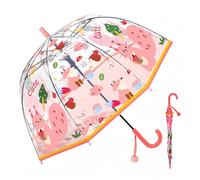 Kids Bubble Umbrella - Transparent Dome Canopy for Children's Safety | Windproof & Auto-Open Design | Toddler Umbrella for Girls & Boys (Pink Squirrel)