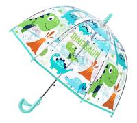 Kids Bubble Umbrella - Transparent Dome Canopy for Children's Safety | Windproof & Auto-Open Design | Toddler Umbrella for Girls & Boys (Green Dinasurs)