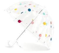 Kids Bubble Umbrella - Transparent Dome Canopy for Children's Safety | Windproof & Auto-Open Design | Toddler Umbrella for Girls & Boys (White Dots)