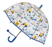Kids Bubble Umbrella - Transparent Dome Canopy for Children's Safety | Windproof & Auto-Open Design | Toddler Umbrella for Girls & Boys (Blue Digger)