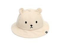 Kids Bucket Hats, Cute Bear Ear Newborn Panama Cap Summer Outdoor Foldable Fisherman Hat Unisex Bucket Sun Hat Outdoor (Beige)