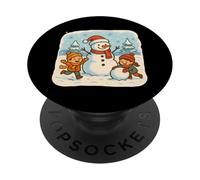 Kids Building a Snowman PopSockets Adhesive PopGrip