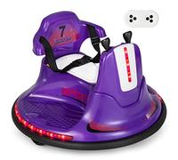 Kids Bumper Car, 12V Battery Powered Ride On Bumping Car w/Dual Joysticks, Flashing LED Light & 360 Degree Spin, Electric Vehicle Ride on Toys w/Remote Control, Gift for Boys Girls (Purple)