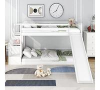 Kids Bunk Bed with Stairs & Slide Solid Pine Wood Frame 90x190cm White Featuring Storage Drawers in Steps - Perfect Space-Saving Solution for Children's Rooms!