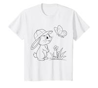 Kids Bunny with Cap Children's Easter Bunny for Colouring T-Shirt