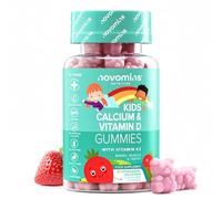 Kids Calcium Gummies - 160mg of Calcium Supplement - with Vitamin D3 K2 - Healthy Bones & Teeth - Alternative to Calcium Tablets - Vegetarian & Gluten-Free - 30 Calcium Gummies for Kids - Novomins