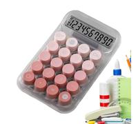 Kids Calculator Transparent Shell, Large 8-Digit LCD, Solar Powered | with Mechanical Buttons for Office Desk Setup Accounting Data Entry Number Crunching Student Homework Home Office Study