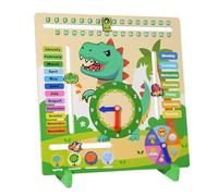 Kids Calendar Learning, 6-in-1 Wooden Toddler Weather Board for Calendar, Learning & Education Toys, Kids Daily Calendar, Telling Time Teaching Clock for Christmas