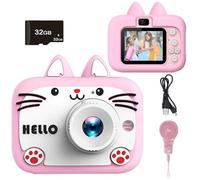 Kids Camera, 1920P HD Digital Camera for Kids, 2.0 Inch Screen Dual Lens Camera with 32G TF Card, Supports Cardless Storage, Autofocus, Video Recording