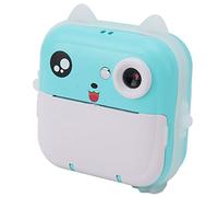 Kids Camera, 24MP KidsPrint Camera, USB Charging, 2.4in Display,Coloring, AI Face Recognition, Intelligent Photo, Excellent Gift (Blue Green)