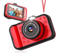 Kids Camera 3.5 inch Big Screen 48MP Selfie Toddler Digital Camera for Kids 10X Zoom in Toy Camera Chritmas Birthday Gift for Kids Age 3-12 (Red)
