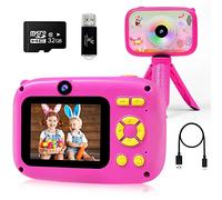 Kids Camera Camera for Kids with Time-Lapse Photography, 40MP Dual Selfie Kids Digital Camera for Girls Boys 3-12 Years, 1080P HD Video Cameras Christmas Birthday Gift with 32GB SD Card, Card Reader