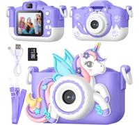 Kids Camera,Dual Lens Kids Camera,Buy 1 get 2 design,Kids Camera with Rechargeable Battery,32MP 1080P HD Digital Video Camera for Kids, for 3-8 Year Olds,Best in Kids Camera (Purple)