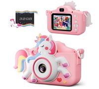 Kids Camera for 3-12 Year Girls, Digital Camera 2 inch for Children with 32GB SD Card Birthday Christmas Toy for 3 4 5 6 7 8 Year Old Creative Gift Pink