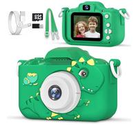 Kids Camera for 3, 4, 5, 6, 7, 8, 9 Year Old Boys Girls - 1080P HD Kids Video Camera, Toddler Selfie Dual Lens Digital Camera with Games, Toys for Toddlers Birthday Gifts with 32GB SD Card - Green