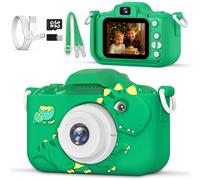 Kids Camera for 3, 4, 5, 6, 7, 8, 9 Year Old Boys Girls - 1080P HD Kids Video Camera, Toddler Selfie Dual Lens Digital Camera with Games, Toys for Toddlers Birthday Gifts with 32GB SD Card - Green