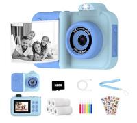 Kids Camera Instant Print, 1080P HD Dual-Lens Selfie,Toddler Digital Camera with 5 Rolls Paper & 32GB Card, Children Christmas Birthday Gifts Toys for Age 3 4 5 6 7 8 9 10 11 12 Years Old Girls Boys
