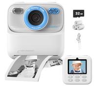 Kids Camera Instant Print, 1080P HD Instant Digital Cameras, Video Recorder Selfie Cameras, Christmas Birthday Gifts for Boys Girls Age 3 4 5 6 7 8 9 10 with Print Photo Paper & 32GB SD Card, White