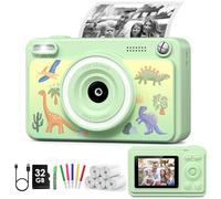 Kids Camera Instant Print, 2.4'' Instant Camera for Kids, 1080P Childrens with 5 Rolls Print Paper & 32GB Card, Kids Digital Christmas Birthday Toddler Boys Girls for Girls Toys Age 3-12