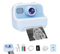 Kids Camera Instant Print,2.4'' Instant Camera for Kids with 32G Card & 3 Rolls Print Paper,Kids Selfie Digital Camera,1080P HD Children Video Recorder,Selfie Instant Printing Camera for Kids (Blue)