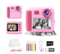 Kids Camera Instant Print, 2.4D Drop-Resistant Screen,1081P Video | Kids Instant Print Camera with MP3 & 1300mAh battery, Birthday/Festival Present for Girls & Boys Ages 3-12, D3