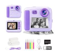 Kids Camera Instant Print, 2.4D Drop-Resistant Screen,1081P Video | Kids Instant Print Camera with MP3 & 1300mAh battery, Birthday/Festival Present for Girls & Boys Ages 3-12, D3