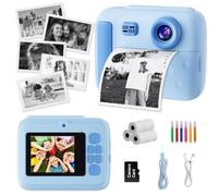 Kids Camera Instant Print, 2.4D Drop-Resistant Screen,1081P Video | Kids Instant Print Camera with MP3 & 1300mAh battery, Birthday/Festival Present for Girls & Boys Ages 3-12, D3
