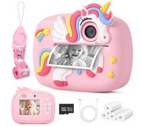 Kids Camera Instant Print, 48MP 1080P HD Children Digital Camera with 32GB Card & 4 Rolls Paper, Selfie Printing Camara Toddler Toys Christmas Birthday Presents Gifts for Girls Boys Age 3-12 Year Old