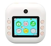 Kids Camera, Instant Print Camera 8x Digital Zoom 48MP Eye Protection Screen 1080P Video for 3 To 14 Years Old for Kids Gifts (White)