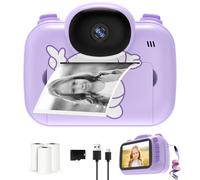 Kids Camera Instant Print Camera for Kids, Portable Toddler Camera That Print Photo, Instant Digital Camera for Kids Printing Camera Toy 3 4 5 6 7 8 9 10 Year Boy Girl Christmas Birthday Gift (Purple)