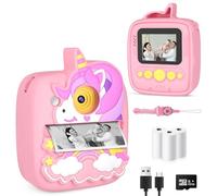 Kids Camera Instant Print, Christmas Birthday Gifts for Girls Age 3-8, 48MP &1080P Children Camera with Photo Paper, Portable Toy Instant Camera for Kids 3 4 5 6 7 8 9 10 Year Old Girls