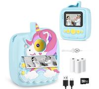 Kids Camera Instant Print, Christmas Birthday Gifts Toy for Kids Age 3-8, 48MP &1080P Kids Digital Camera with Print Paper, Portable Toy Instant Print Camera for Kids 3 4 5 6 7 8 9 10 Year Old Boys