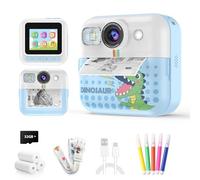 Kids Camera Instant Print, Selfie Digital Video Camera for Toddler with Print Paper & 32G Card, Christmas Birthday Gifts for Girls Boys Age 3-14 Blue