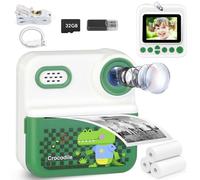 Kids Camera Instant Print with 32GB Card, 1080p Video, 2.4in Screen, Front Rear Dual Selfie, Perfect Christmas Birthday Gifts Portable Travel Toys Camera for Kids 3-12 Years (Green)