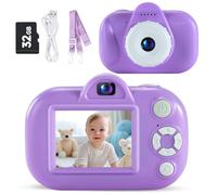 Kids Camera Toddler Digital Camera for Kid with 32GB SD Card,1080P Kid Camera for Ages 3-8, Kids for Children, Grape Purple