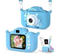 Kids Camera,Upgrade HD Digital Camera for Toddlers, Kid Camera Toys for 4 Year Old Girls Boys, Christmas Birthday Gifts for Age 3 4 5 6 7 8 9 10 Year Old with 32GB SD Card & Silicone Cover (Blue)