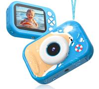 Kids Camera Waterproof, IP67 Underwater Camera for Kids Aged 3-12, HD Kids Digital Camera with 1080P Video Recording, Durable ABS Material, Pool Toys for Boys Girls with 32GB Card(Blue)