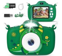 Kids Camera with Flashlight & 2.4in Screen, 1080P Dual Lens Toddler Camera - Christmas Birthday Gift for 3-12 Year Old Girls Boys, Kids Digital Camera with 32GB Card & Shockproof Case