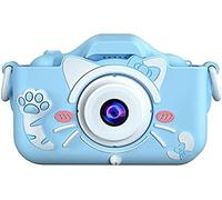 Kids Camera With Silicone Case, Video Camera For Children With Fun Games, Kids Digital Camera With Special Effects, Rechargeable Battery, Ideal For Boys And Girls,Blue Cat,No SD Card Bare Me
