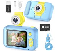 ARNSSIEN Kids Camera Toy for 3 4 5 6 7 8 9 10 11 12 year old Girls/Boys,Kids Digital Camera for Toddler with 180°Flip Lens&2.4in IPS Screen,Birthday Festival Present Toy for Girls/Boys,32 GB Card,X101