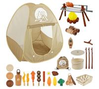 Kids Camping Set with Tent,30Pcs Kids Set,Portable Pop Up Play Tent Kit Cooking Utensils and Play Food Camping Gear Kit Funny Kid Pretend Campings Tool for Boys Girls