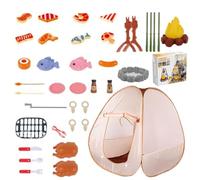 Kids Camping Tent, 39Pcs/Set Fun & Interactive Kids Camping Set with Campfire & Toys Pretend Play Play Tent for Boys Girls Christmas Birthday Gift