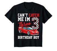 Kids Can’t Catch Me I'm Three - 3rd Birthday Boy Car Racing T-Shirt