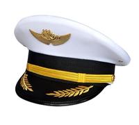 Kids Captain Cap Airline Captain Hat Large Brim Multiple Pattern And Size For Travel And Cosplay Wear Pilot Hat