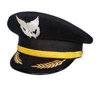 Kids Captain Cap Airline Captain Hat Large Brim Multiple Pattern And Size For Travel And Cosplay Wear Pilot Hat