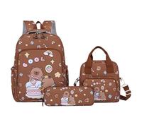 Kids Capybara Bag - Adorable Cartoon Backpack Combo, Girls School Bookbag with Pencil Case Lunch Tote, Comfortable Shoulder Straps, Multiple Storage Pockets, Daily Bag for Class, Camp, Trip, Activity